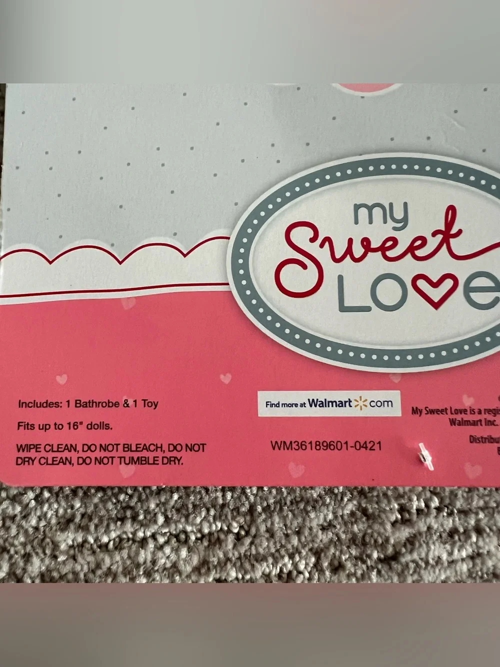 NWT My Sweet Love Doll Robe and Bath Toy Play Set